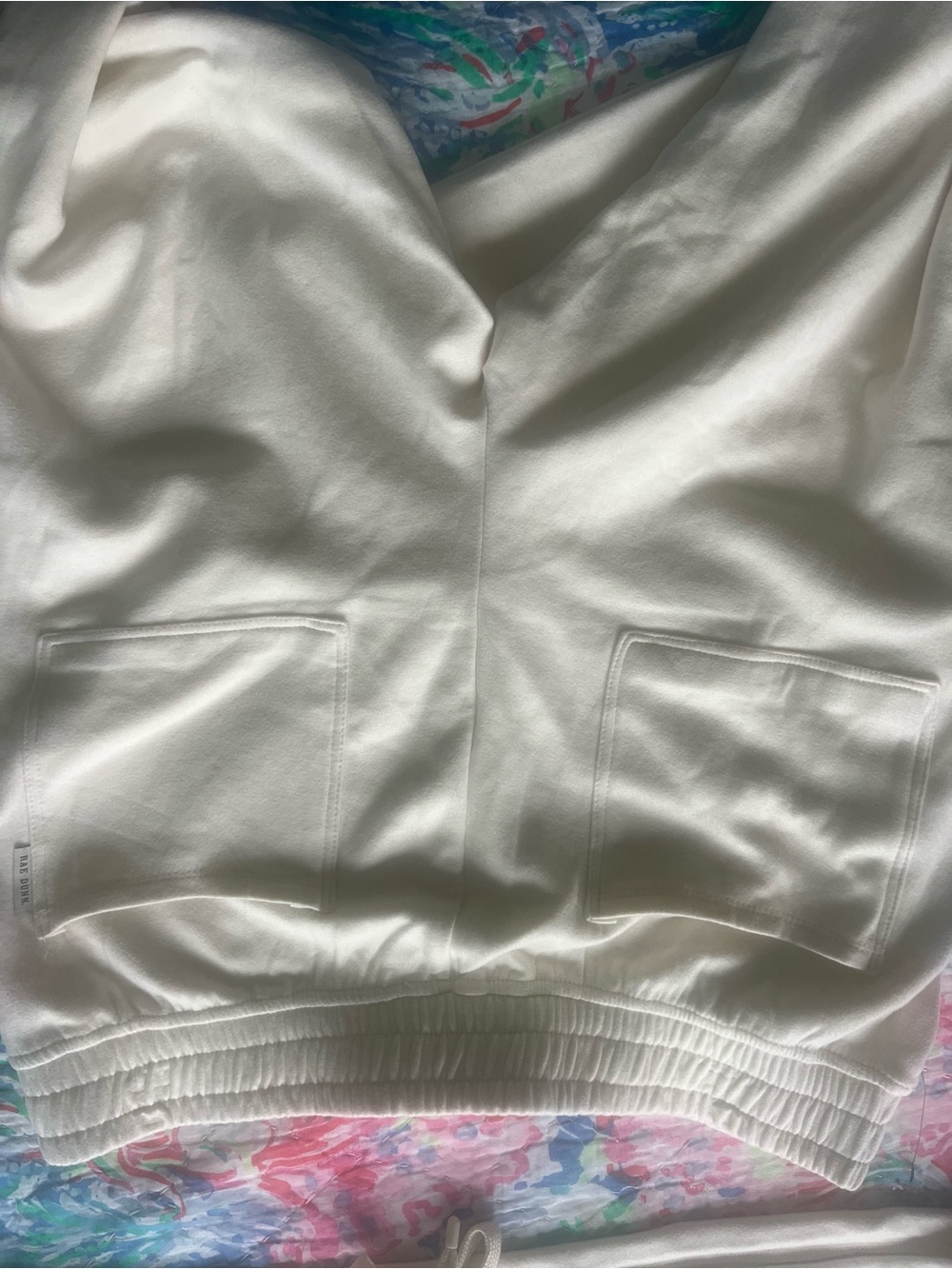 Rae Dunn two piece Cream colored HO! HO! HO!' Holiday sweatshirt and sweatpants - Picture 6 of 7